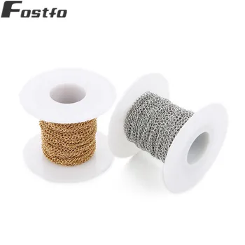 

10Yard/roll 2/2.5/3mm Necklace Long Chain Stainless Steel Link Chains For Diy Necklace Bracelets Accessories Jewelry Making