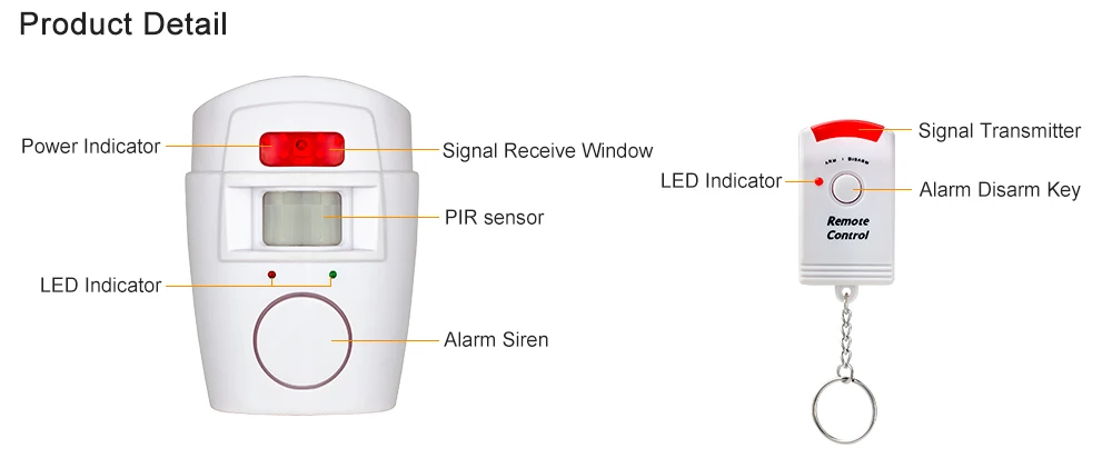 BONLOR 2 пульта дистанционного управления Беспроводной охранных PIR Alert Инфракрасный Сенсор Сигнализация Противоугонная детектор движения