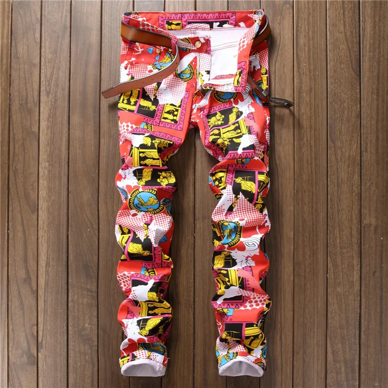 patterned jeans mens