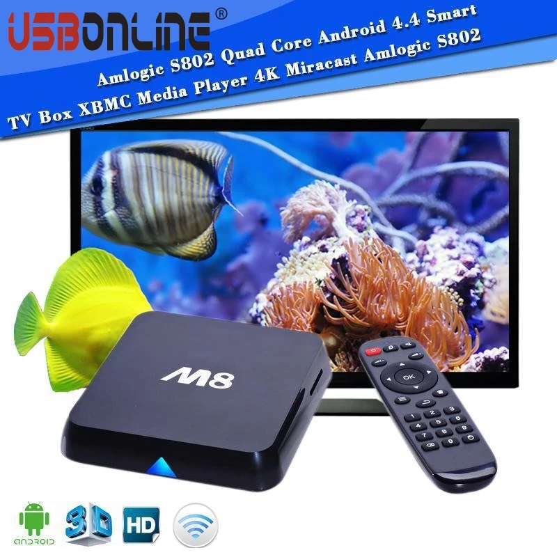 

Amlogic M8 S802 Quad Core Android 4.4 Smart TV Box 2GB 8GB XBMC Media Player 4K Miracast free shipping