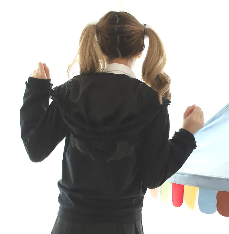Anime Japanese Harajuku Gothic Punk Devil Horn Wing Coat Printing Halloween Sweatshirts Hoodie Anime Japanese Harajuku Gothic Punk Devil Horn Wing Coat Printing Halloween Sweatshirts Hoodie