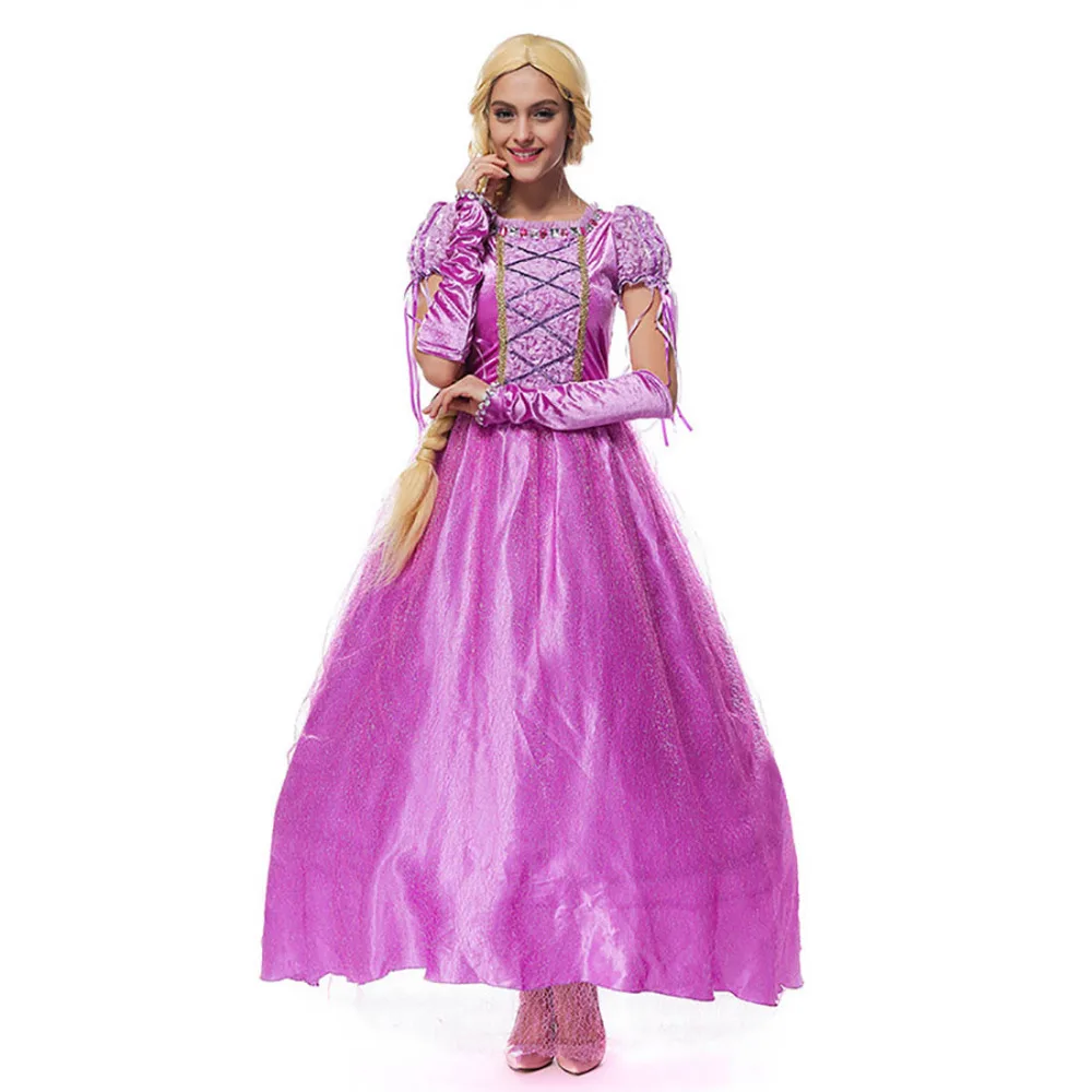 Лидер продаж; сказочная одежда принцессы для косплея; Принцесса Рапунцель; платье Рапунцель; накидка; наряды для взрослых; костюмы на Хэллоуин для женщин
