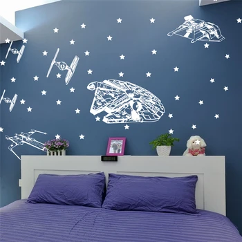 

Star Wars spaceship ship wall sticker Nursery Kids Room Removable Wall Decals Vinyl living Art Decor Wall Sticker U978