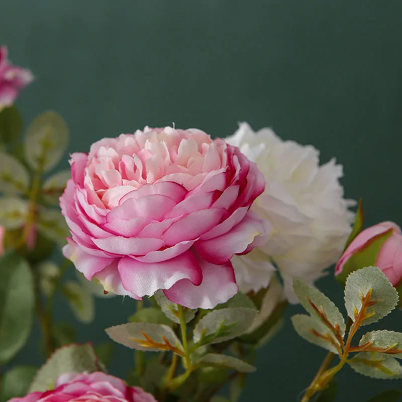 peony silk flower artificial peonies white  (4)