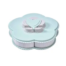 Еда контейнеры Кухня цветение вращающийся контейнер для закусок цветочками ярких синий Еда s хранения коробка-органайзер для ювелирных украшений 19July2 P30