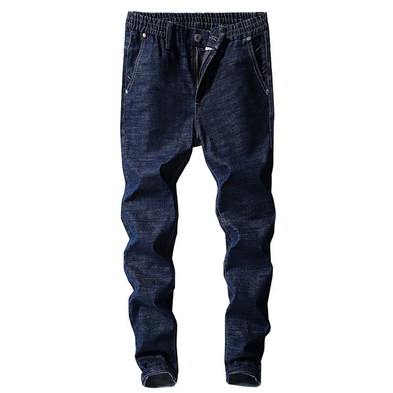 Джинсы kstun мужские эластичный пояс темно-синие Осенние повседневные джинсовые штаны для студентов мальчиков мужские брюки джоггеры джинсы Hombre - Цвет: Синий