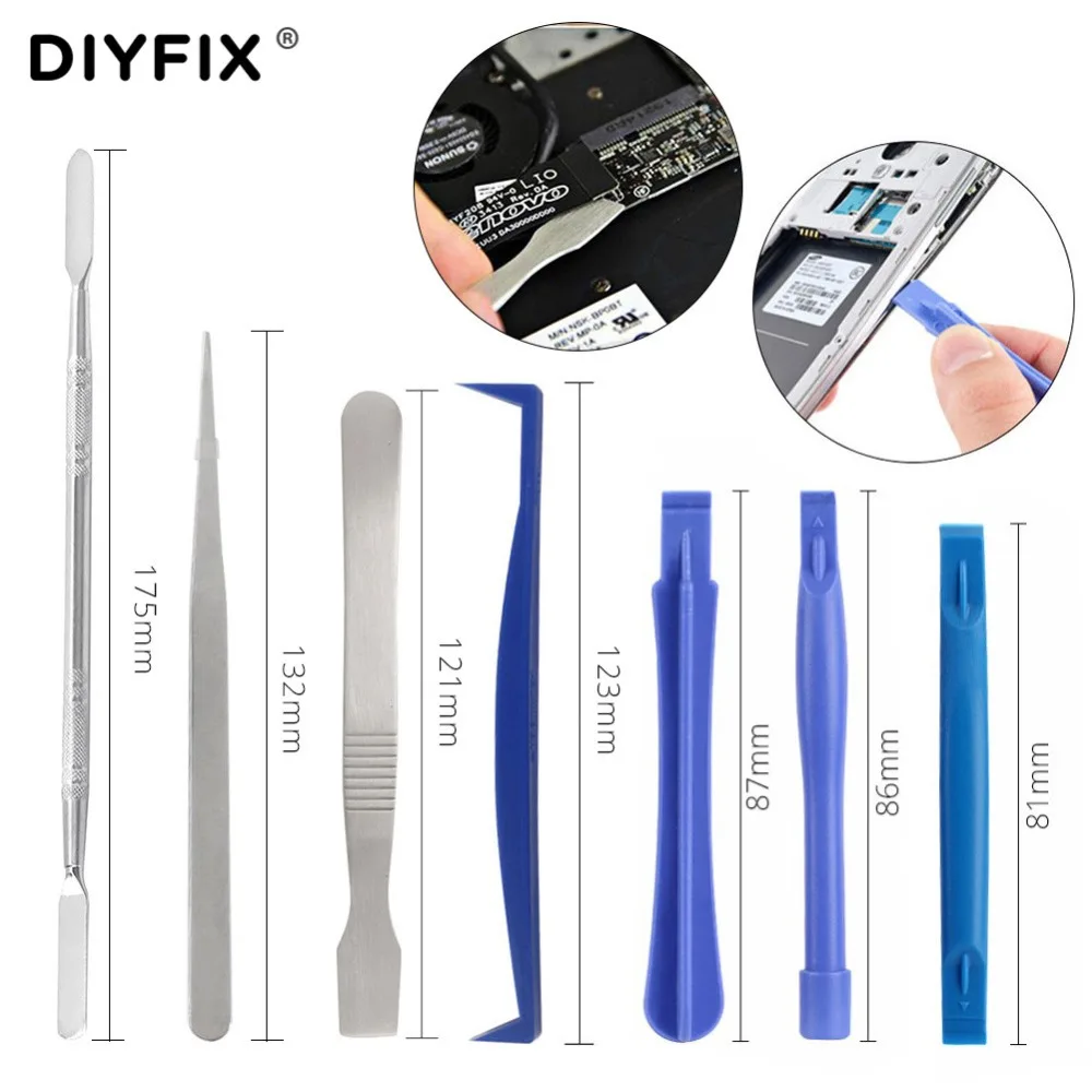DIYFIX 22 в 1, инструменты для открывания, металлическая отвертка, отвертка для смартфона, разборка, ремонтные инструменты, набор для iPhone, samsung, набор ручных инструментов