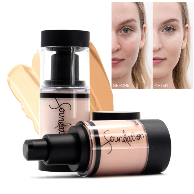 Long-Wear Foundation жидкости Лицо Макияж Фонд покрытия естественно масло-контроля крем