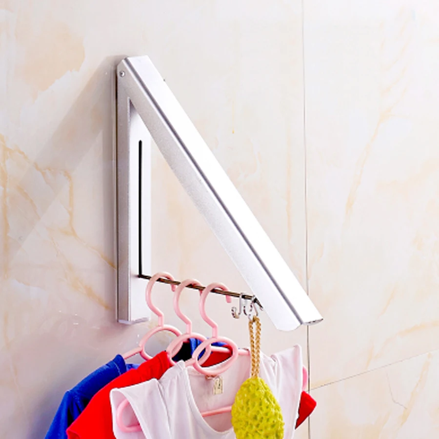 Stainless Steel Wall Hanger Retractable Indoor Clothes Hanger Magic