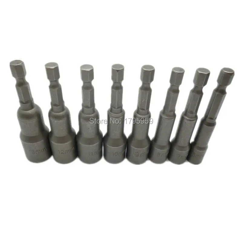 8 Professional Magnetic Nut Driver Set Metric Socket Hex Power Drill Bits 6 - 13