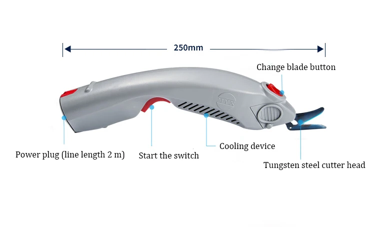 MYX тканевый нож для резки одежды, кожаные тканевые ручные электрические ножницы