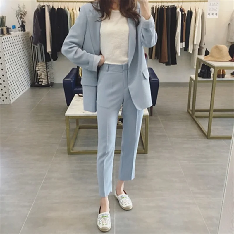 Women's casual pants suit office business suits formal black suit ...