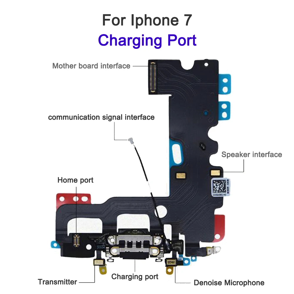 

AAA super high quality Charger USB Dock Connector Port For iphone 7 plus charging Flex Cable Ribbon Plug Repair Part For iphone7