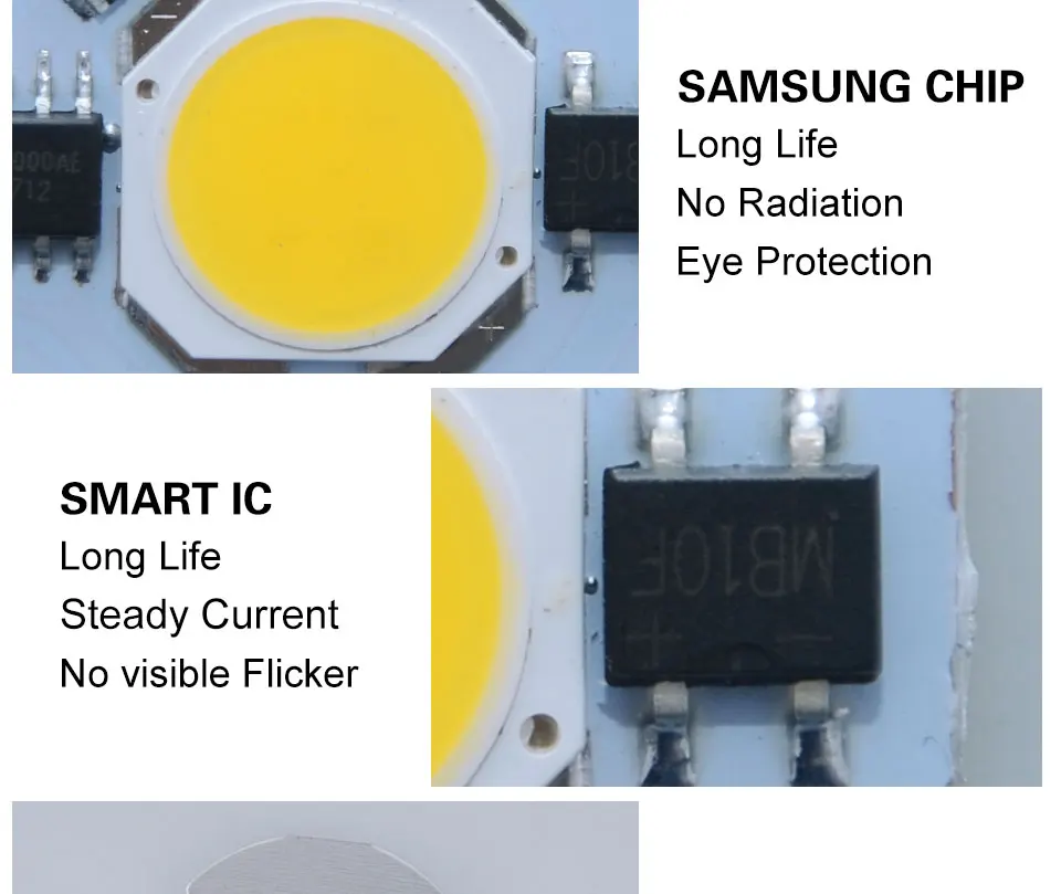Smart IC COB светодиодный светильник 3 Вт 5 Вт 7 Вт 9 Вт 110 В 220 В вход СВЕТОДИОДНЫЙ матричный диодный массив прожектор источник света 10 шт./упак