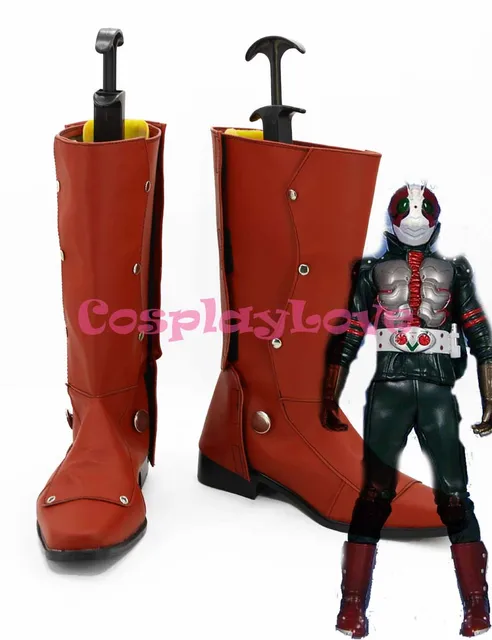 $US $58.45 Newest Custom Made Japanese Anime Masked Rider Kamen Rider V3 Cosplay Shoes Long Boots For Halloween Christmas CosplayLove