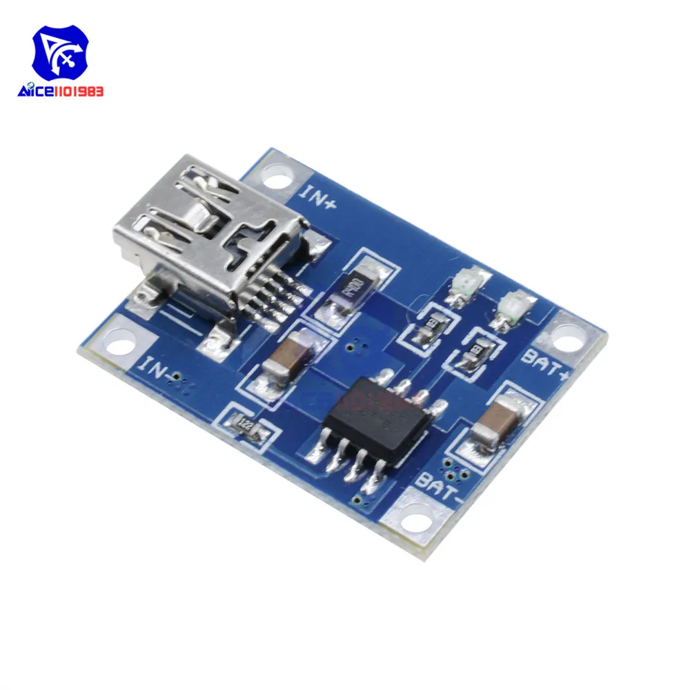 

diymore 5PCS/Lot TC4056A Battery Charger Board Mini USB 5V 1A 18650 Lithium Battery Charger Module with LED Indicator 4.5 -5.5V
