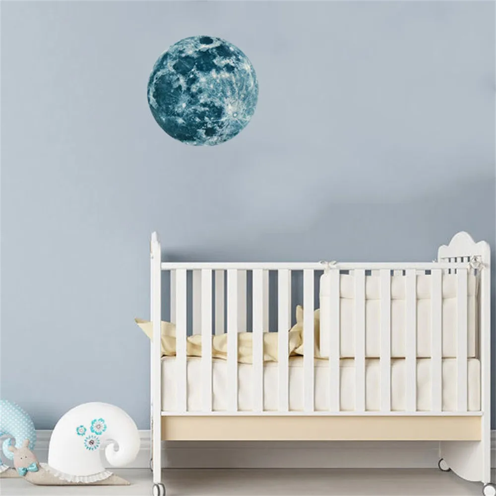 

20cm 3D Large Moon Fluorescent Wall Sticker Removable Glow In The Dark Sticker stars shine in the dark glowing stickers G621