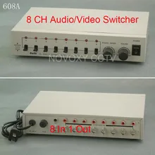 Free Shipping 8 In 1 Out Composite BNC Video Audio Switcher For CCTV Security System