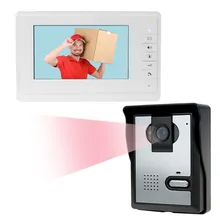 Nueva marca de 7 ”color con cable de teléfono video de la puerta sistema de intercomunicación 1 monitor + 1 IR cámara de visión nocturna timbre para el hogar Libre gratis