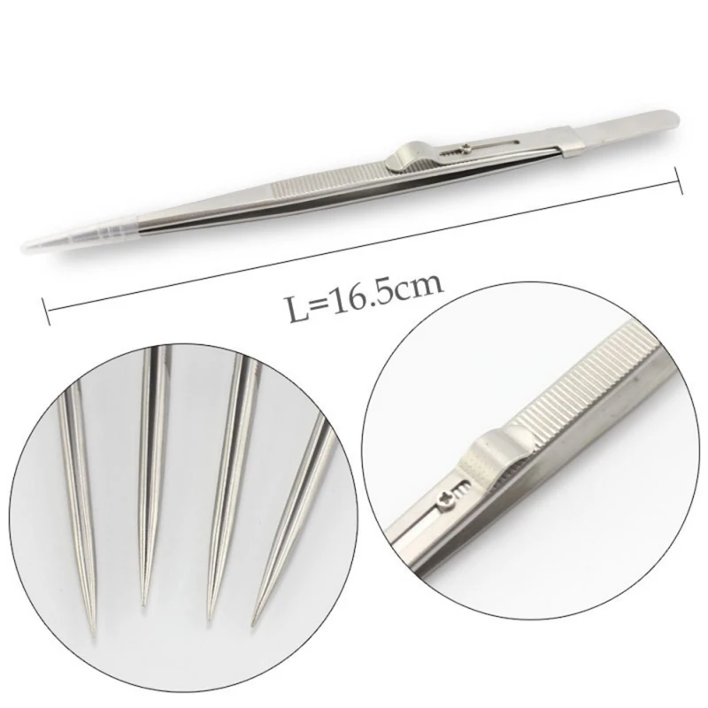 Adjustable Slide lock Anti-static Tweezers For Jewelry Electronic Component Repair Hand Tools