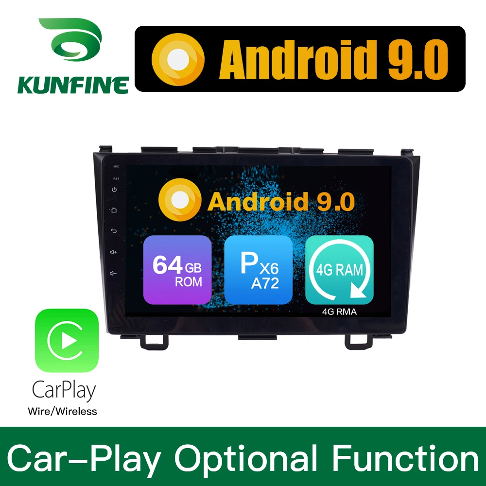 Android 9,0 Ram 4G Rom 64G PX6 Cortex A72 автомобильный DVD GPS; Мультимедийный проигрыватель автомобильный стерео для Honda CRV 2007-2011 радио головное устройство