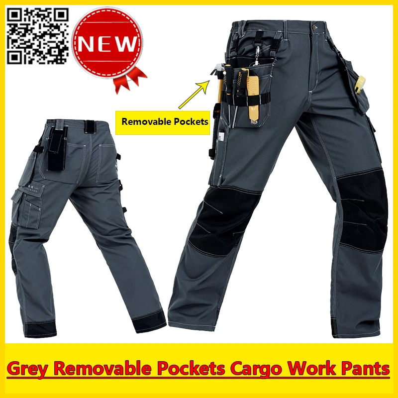 bauskydd-mens-durable-mechanic-workwear-multi-pocket-grey-work-trousers-grey-working-pants-free-shipping