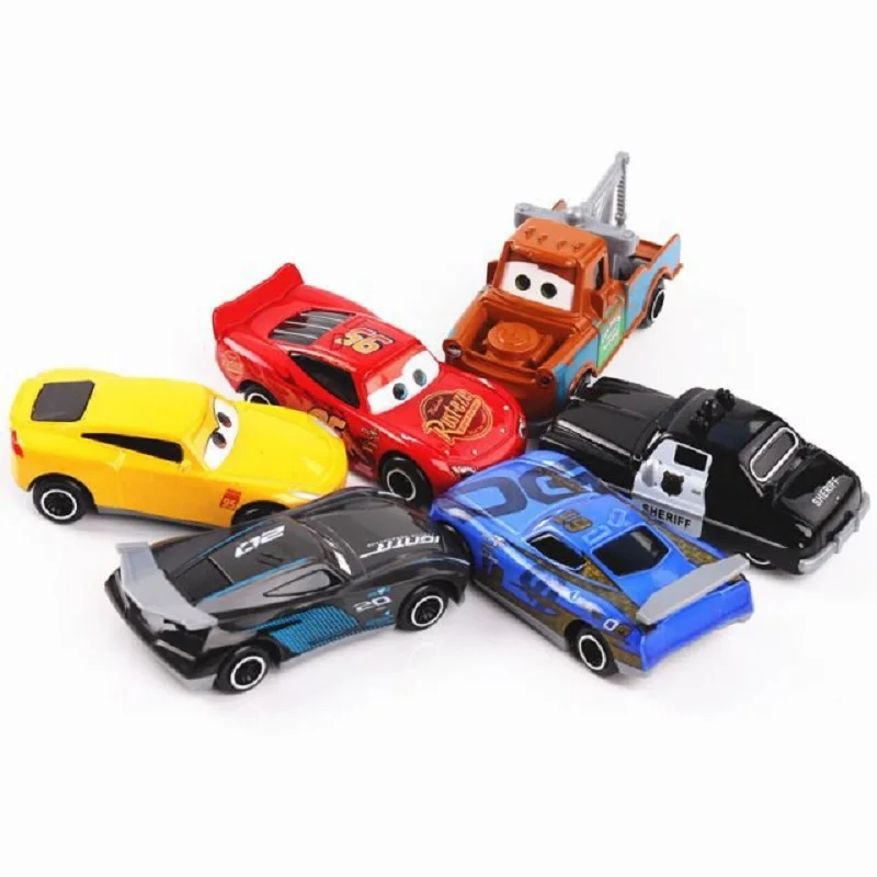 Disney Pixar машина 3 Lightning McQueen Джексон Storm Крус Mater Мак дядя Грузовик 7 штук/1:55 Дети сплав Пластик автомобиля