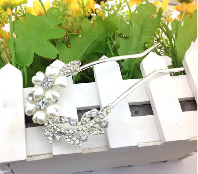 

6pcs / lot Vintage Ladies Petal Headpiece With Crystal Beads Bridal Comb Marriage Prom Headdress jt111