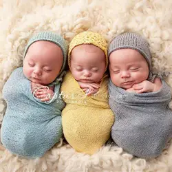 Мягкий, для новорожденного ребенка тюрбан муслина Новорожденные реквизиты для фотографии детское одеяло сплошной мальчик Девочка