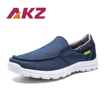 

AKZ New Summer loafers Men's casual shoes Canvas shoes for men Denim soft Comfortable Breathable Walking Shoes Adult Male Shoes