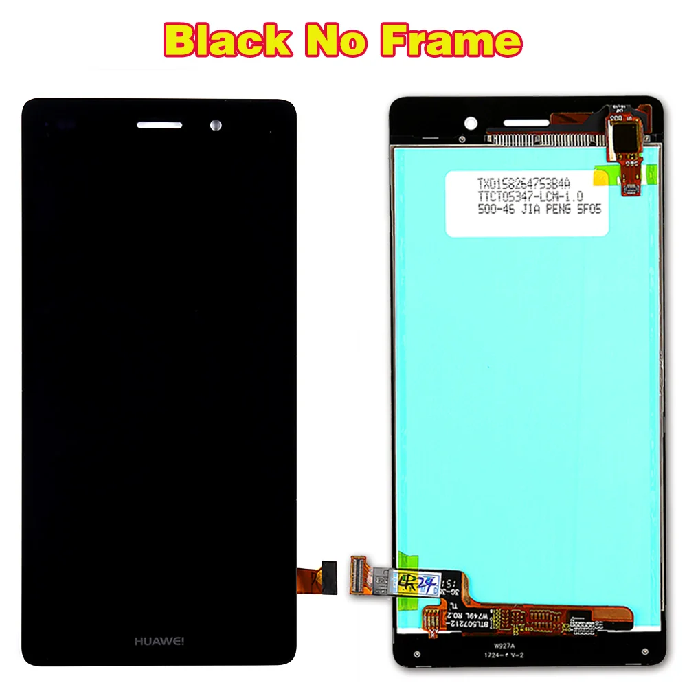 Huawei 5,0 дюймовый ЖК-дисплей для huawei P8 Lite ALE-L21 1280*720 сенсорный экран дигитайзер сборка Дисплей Рамка стеклянная пленка - Цвет: Black Without Frame