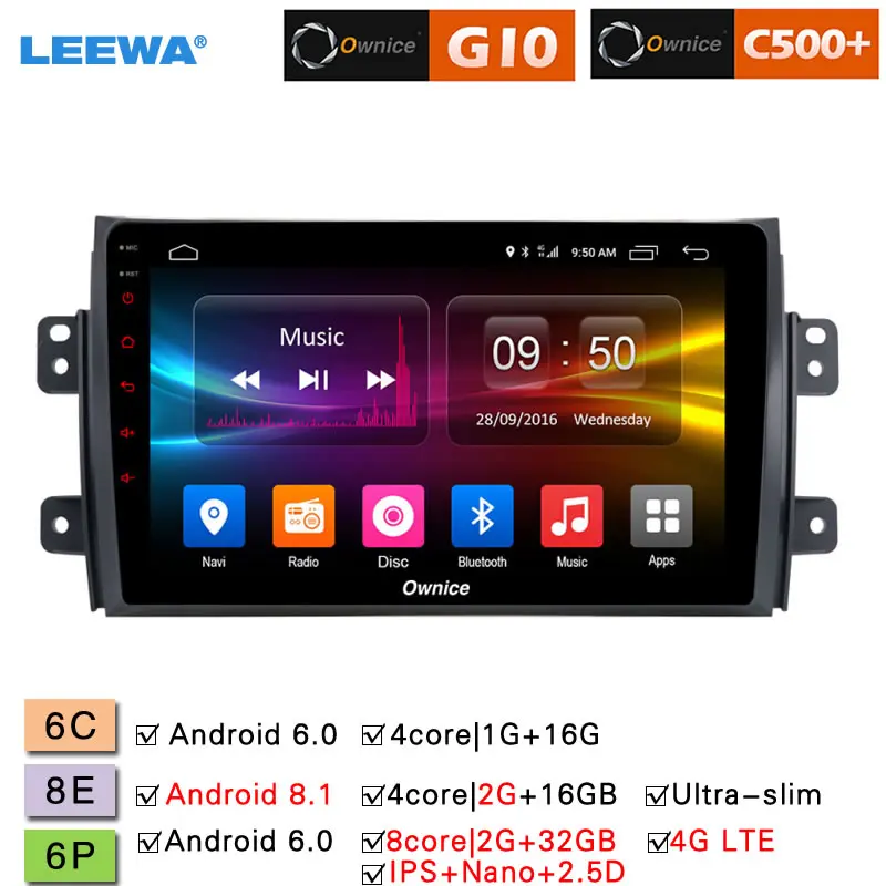 

LEEWA 9" 2.5D Nano IPS Screen Android 8.1 Octa Core/DDR3 2G/32G/4G LTE Car Media Player With GPS/FM For Suzuki SX4 2006 - 2016
