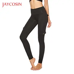 JAYCOSIN эластичные колготки женские хип-ап нижние брюки карманные пуговицы Брюки повседневные и спортивные мероприятия упражнения более
