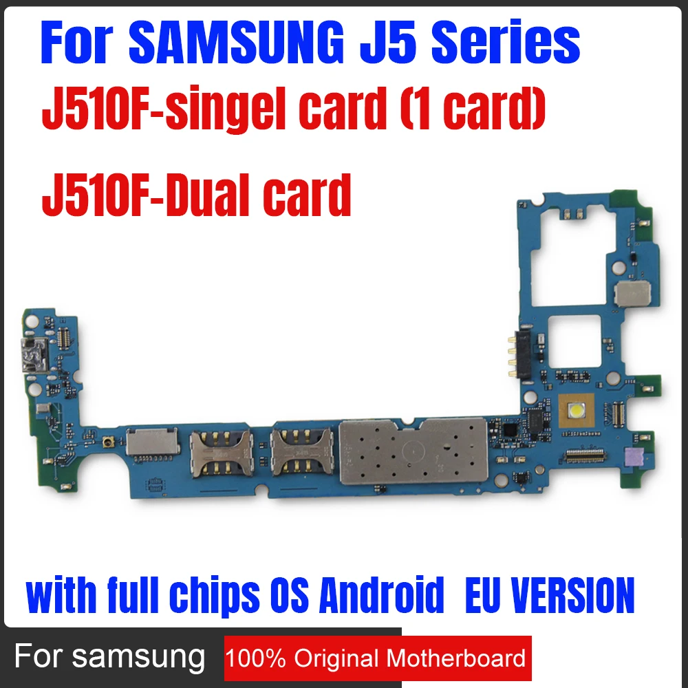 Оригинальная разблокированная материнская плата для Galaxy J5 J510F для samsung Galaxy J5 J500F материнская плата Singel/двойная карта