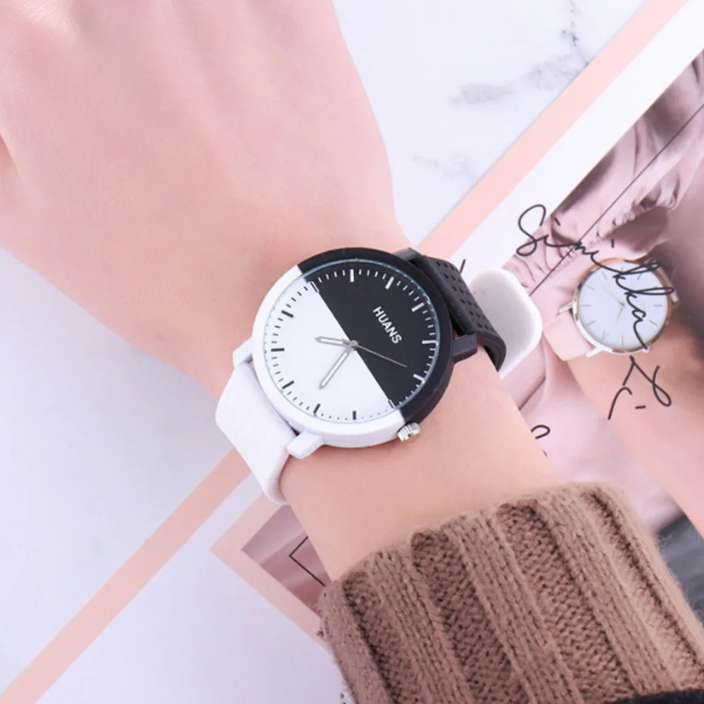 Men's Women's Personality Circular Dial Silica Gel Quartz Lovers Watch Lovers Couple Watches Analog Quartz Watch For Men