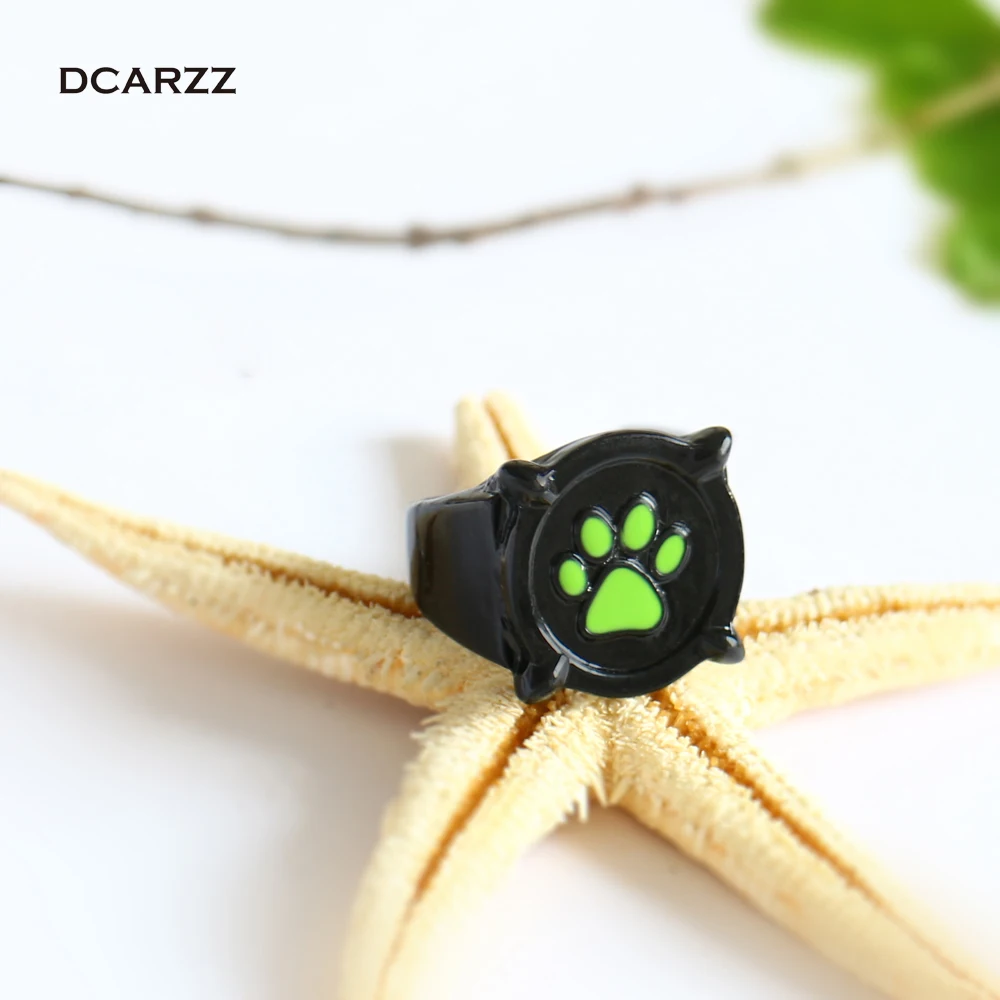 Size 5-11 Cat Noir ring Anime Jewelry Black Ring Cosplay Costume for Kids Halloween Christmas Gift Ladybug Rings for Women Men