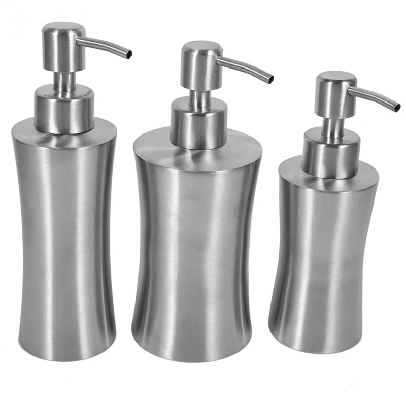 304 Stainless Steel Liquid Soap Dispenser Bathroom Shower Pump Lotion Dispenser Bottle Hand Sanitizer Holder