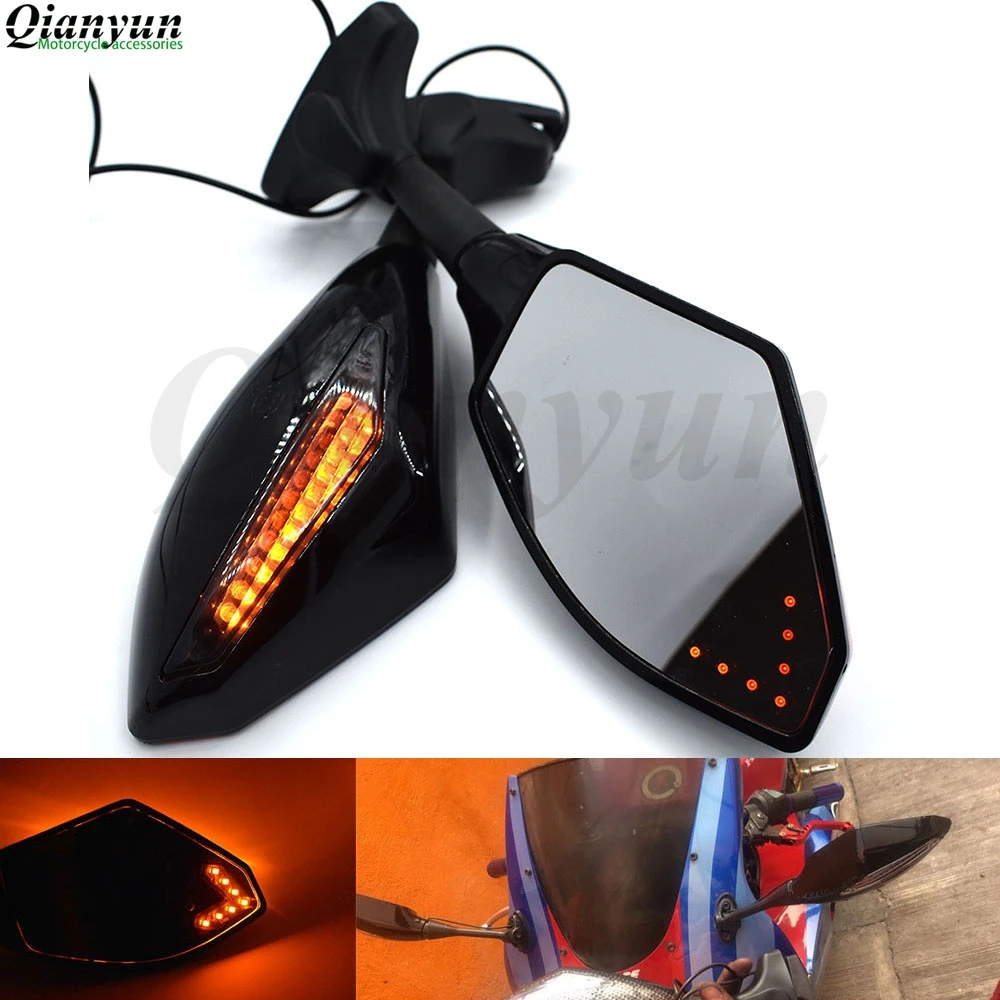 

Universal Motorcycle LED Steering Light Flash Rearview Mirror Side View Mirror For Suzuki GSXR1300 GSX650F GSX1250 TL1000R
