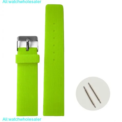 22mm Green Color Silicone Jelly Rubber Ladies Men Watch Band Straps WB1071G22JB
