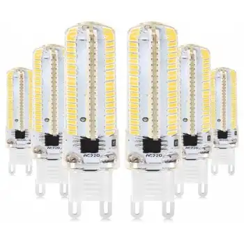 

Beeforo 900Lm Led Light G9 G4 Led Bulb Dimmable Lamps 220V Spotlight Bulbs 3014 SMD 152 Led Sillcone Body LED Corn Light-6Pack