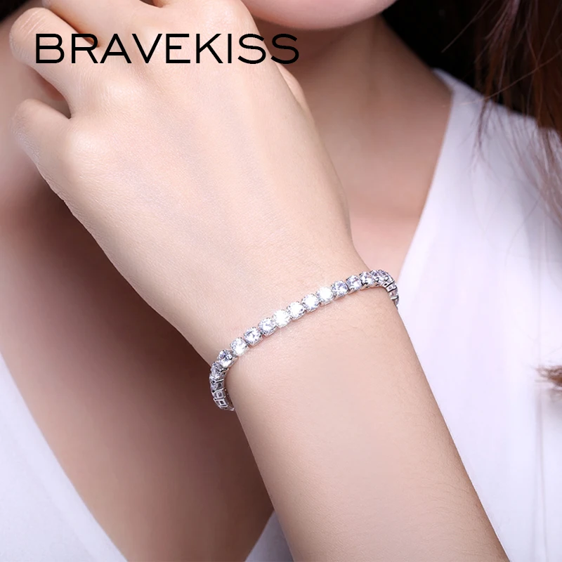 BRAVEKISS 5 цветов модный роскошный браслет из искусственных циркониевых бусин