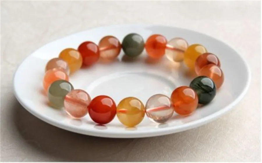 

12mm 13mm 14mm 15mm Natural Rabbit Hair Rutilated Quartz Bracelets For Women Female Crystal Round Natural Rutilated Quartz AAAAA