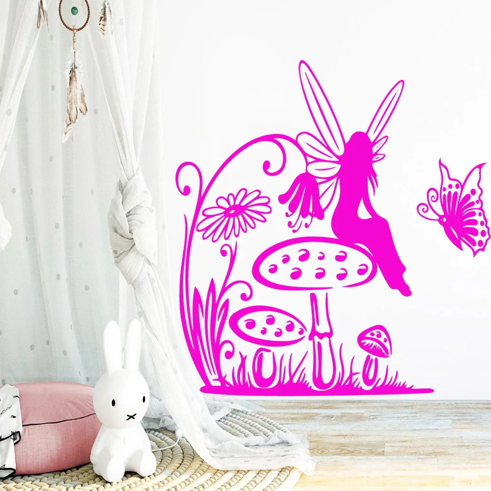 

Removable butterfly girl Wall Sticker Home Furnishing Decorative For Living Room Bedroom Home Decoration Decal