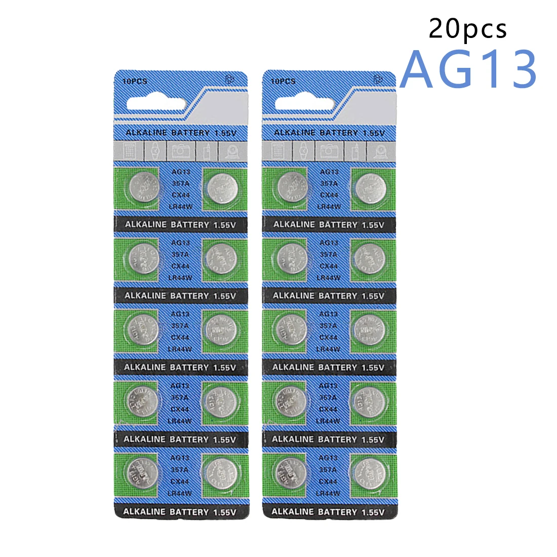 2*10pcs/pack AG13 LR44 357 Button Batteries R44 A76 SR1154 LR1154 Cell Coin Alkaline Battery 1