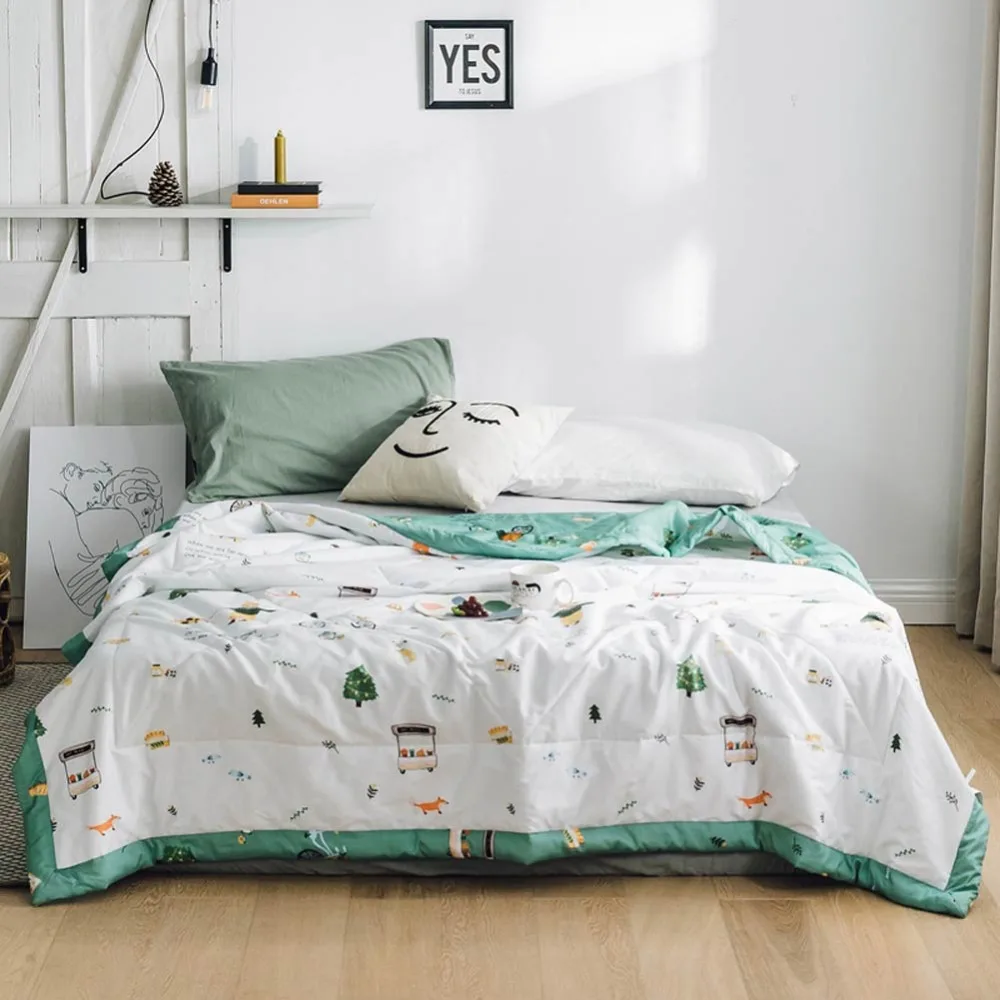 

2019 INS Brief Dogs Trees Stitching Comforter Summer Quilt Cotton Fabric Quilting Blanket Twin Full Queen Size Bedspread