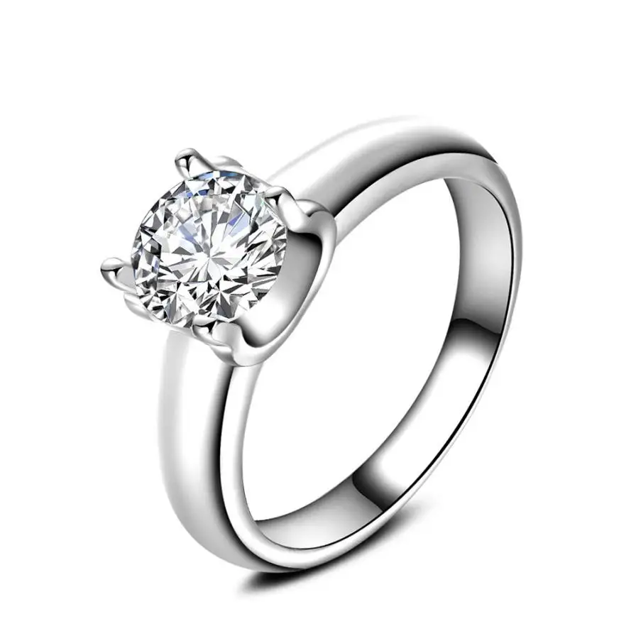 Women Fashion ring 2017 ladies metal alloy rings wedding bands round