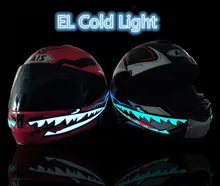 2019 Nuovo Aggiornamento! Moto di Segnale della Barra di Durevole Lampeggiante Della Banda di Notte A Cavallo Casco Kit Impermeabile Squalo Bocca HA CONDOTTO LA Luce