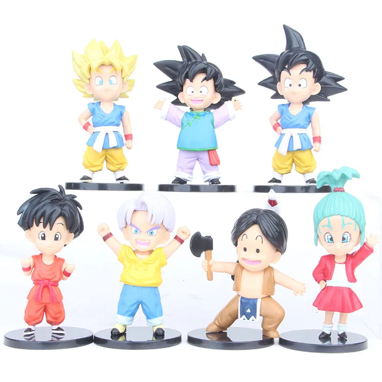 Аниме Dragon Ball Z 6 шт./компл. Son Gokou Bulma Trunk Young Kids Sign фигурка модель игрушки для детей 10-12