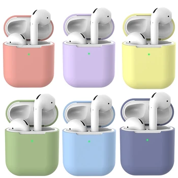 

Earphone Case For Apple AirPods 2 Silicone Cover Wireless Bluetooth Headphone Protective Cover For AirPod Slim Shockproof Case