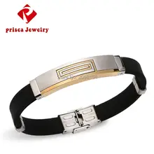 Для мужчин милый силиконовый браслет модные ювелирные изделия золотой браслет из нержавеющей стали звено цепи старинный браслет титановые манжеты браслет